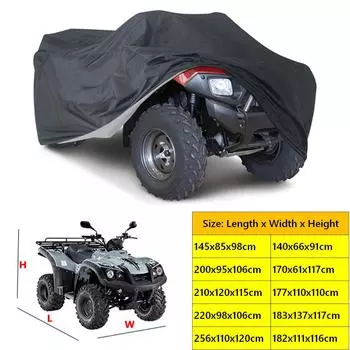 Чехол для пляжного велосипеда 210D ATV Cover, водонепроницаемый, солнцезащитный, пылезащитный чехол для автомобиля, чехол для пляжного велосипеда и автомобиля 140*66*91cm чёрный