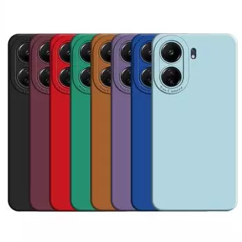 Чехол для POCO C65 Global для Xiaomi POCO C65, чехол 6,74 дюйма, полная защита объектива камеры, новый жидкий силиконовый противоударный бампер For POCO C65 темно-синий