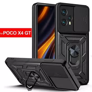 Чехол для POCO X4 GT X5 Pro F4, чехол для камеры Xiaomi Mi 12 Lite POCO X4 Pro X3 NFC F3 M3 M4 Redmi Note 11S 11 10S 10 10C For POCO F3 чёрный