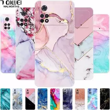 Чехол для Poco X4 Pro 5G, чехол 2022, мягкий прозрачный силиконовый чехол из ТПУ с прозрачным принтом, чехол для Xiaomi Poco X4 Pro 5G, защитный мраморный чехол Poco X4 Pro 5G