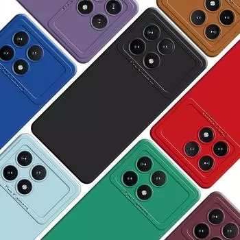 Чехол для POCO X6 Pro, противоударный силиконовый чехол для Xiaomi POCO X6 Pro, 5G, чехол, полное покрытие, защитный бампер для объектива камеры For POCO X6 Pro чёрный