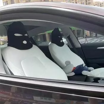 Чехол для подголовника автомобиля Yousheng, износостойкий, высокоэластичный, легко устанавливаемый, защитный, персонализированный, забавный чехол для подголовника автомобильного сиденья чёрный