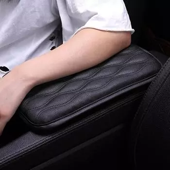 Чехол для подлокотника автомобиля из искусственной кожи, водонепроницаемый чехол для подушки, вышитый волной, подлокотники для автомобиля, ящик для хранения, коврики, автомобильные аксессуары, интерьер красный