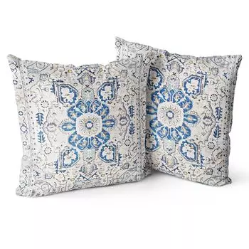 Чехол для подушки 45x45 см, обычный размер, персидский узор, племенной узор, полиэстер, набор из 2 стильных, симпатичных, современных, квадратных наволочек, удобных, с этническим узором