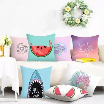 Чехол для подушки для дивана в автомобильную гостиную, роскошный чехол для подушки с украшением в виде милого креативного фруктового узора 40x40cm