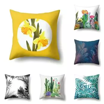 Чехол для подушки для дивана в автомобильную гостиную с цветным растительным узором, роскошный чехол для украшения дома 40x40cm