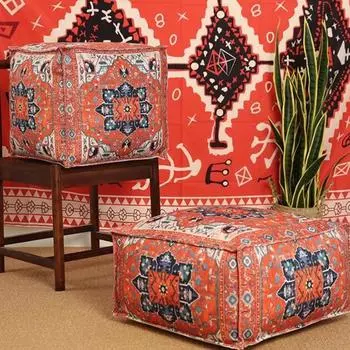 Чехол для подушки для медитации в марокканском стиле размером 45x45 см, ленивый футон, чехлы для подставки для ног, ненабитый домашний пуф с татами для эркера