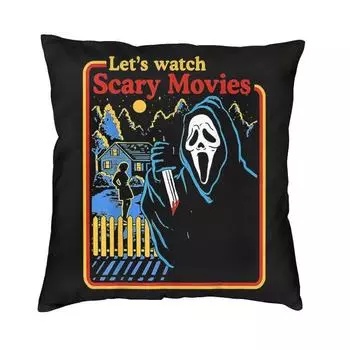 Чехол для подушки Ghostface Scream Watch с фильмами ужасов для дивана 55*55 см, наволочка из фильма ужасов, декоративная наволочка для дома