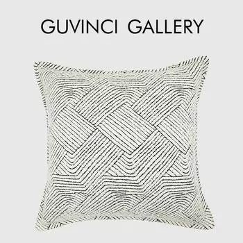 Чехол для подушки GUVINCI из высококачественной шерстяной смеси, дизайнерский чехол для подушки в стиле ваби-саби с геометрией для виллы, гостиной, дивана, модели дома
