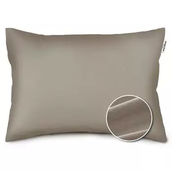 Чехол для подушки Iris Ohyama из быстросохнущей ткани шамбре 35 x 50 см коричневого цвета, устойчив к влаге и мягкому трению, предотвращает усадку ткани и потерю формы