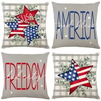 Чехол для подушки из льна с принтом Чехол для диванной подушки Чехол для подушки в спальню 45*45cm JYM315-1