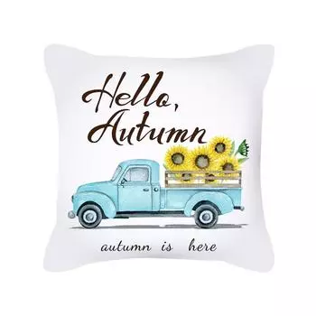Чехол для подушки из персикового бархата с рисунком «Грузовик на День благодарения» в скандинавском стиле Чехол для подушки Товары для дома Не включают в себя сердцевины подушек Peach skin material