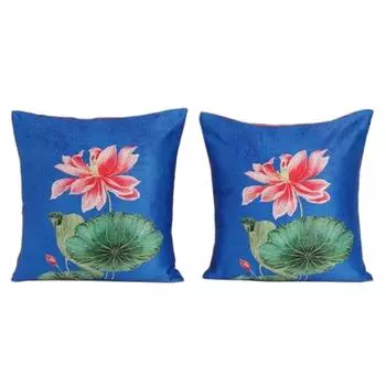 Чехол для подушки KOKO MAISON INC Lotus Joy Polystain (Упаковка из 2 шт.) | Закрытие клапаном | Цифровая печать разноцветный