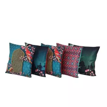 Чехол для подушки KOKO MAISON INC Parrot Garden Polystain (Пакет из 5) | Закрытие клапаном | Цифровая печать разноцветный