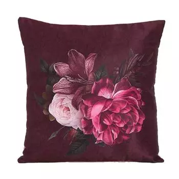 Чехол для подушки KOKO MAISON INC Rumba Rose & Fern Polystain | Застежка-клапан | Цифровая печать разноцветный