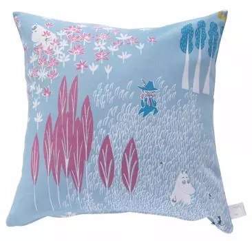 Чехол для подушки «Квартальный отчет» с изображением Муми-тролля, саксофон, 45 x 45 см, хлопок, застежка-молния (МУМИ-ТРОЛЛЬ) Я примерно. 100% [Сделано в Японии]