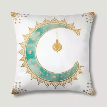 Чехол для подушки «Луна» в традиционном стиле из полиэстера с застежкой-молнией, двухсторонняя вставка с принтом в комплект не входит CC2PS454513C19