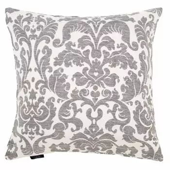 Чехол для подушки Merry Night, серый, 45 x 45 см, на молнии, с глянцевым дамасским узором, для современной комнаты, можно стирать, Deco , прибл.. Японский/Западный MNS641277-05 серый