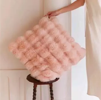 Чехол для подушки Nordic Luxury Solid Color Faux Rabbit Fur для дивана в спальне и гостиной 35x50 cm