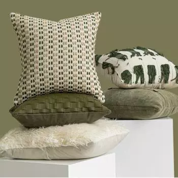 Чехол для подушки Nordic Olive Green для спальни, дивана, гостиной, наволочка из мягкой ткани, украшение для дома, мода, высокое качество, чувство 45*45 Pillowcase