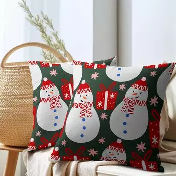 Чехол для подушки PAKAZA «Множество снеговиков», «Рождественский снеговик», «Рождественский подарок», «Рождественский подарок», «Рождественская статуэтка», «Скандинавский отец, мать»