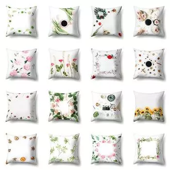 Чехол для подушки с цветочным принтом в простом стиле, украшение для дома, гостиная, диван, наволочка для подушки, офисное кресло, украшение для спальни 40x40cm