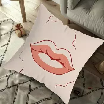 Чехол для подушки с изображением забавного рта, наволочка для домашнего декора, квадратная наволочка, чехол для подушки CC2PS454504C2