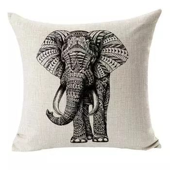 Чехол для подушки с изображением животных из мультфильмов из льна, на молнии, для домашнего декора, для дивана, мягкие чехлы для подушек