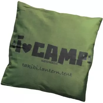Чехол для подушки с логотипом Camp 45 x 45 см, стильная подушка для интерьера, разные товары Love Camp [DUSTSTROKE] (я (Хаки Зеленый))