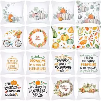 Чехол для подушки с персиковым принтом в виде тыквы на День благодарения, чехол для подушки в стиле скандинавского стиля, товары для дома, не включающие в себя сердцевину подушки Peach skin material