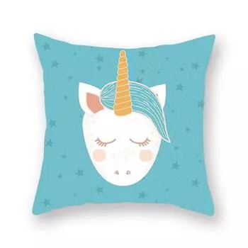 Чехол для подушки с принтом единорога, украшение для вечеринки, украшение на день рождения, наволочка из персиковой кожи 40x40cm