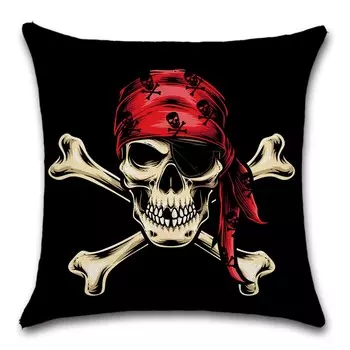 Чехол для подушки с принтом пиратского черепа, декоративный домашний диван, кресло, автокресло, друг, детский подарок для мальчиков, наволочка для спальни 40x40cm