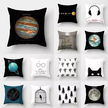 Чехол для подушки с рисунком космической планеты, наволочка для дома, гостиной, дивана, украшения спальни, наволочка 40X40CM