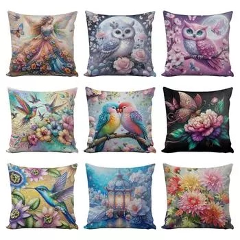 Чехол для подушки с вышивкой крестиком «Хризантема» из хлопка 11CT 45x45 см для швейных принадлежностей 3