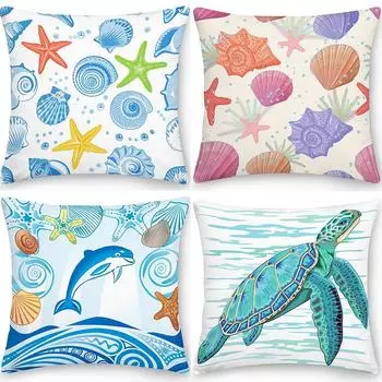 Чехол для подушки Starfish Square Cushion Ocean World Sofa Home Decor 40x40cm