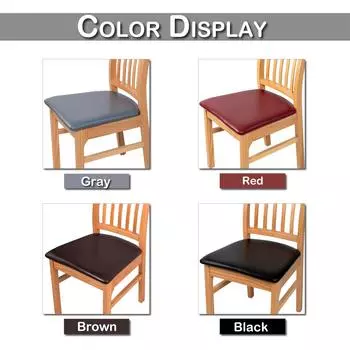 Чехол для подушки стула из искусственной кожи, водонепроницаемый, для кухонного обеденного сиденья, съемный, эластичный, универсальный декор серый