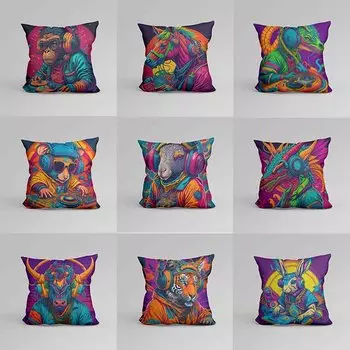 Чехол для подушки в американском этническом стиле для гостиной, офиса, прикроватной подушки, модный чехол для дивана 40x40cm