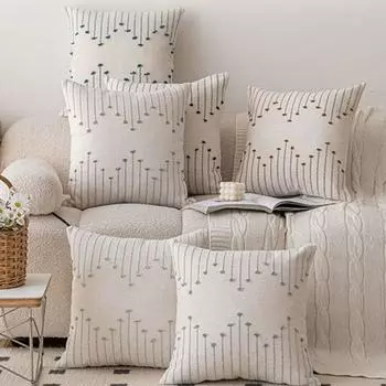 Чехол для подушки в полоску 50x50 см, наволочка для подушки, постельные принадлежности, наволочка для гостиной синий