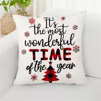 Чехол для подушки Yousheng со скрытой молнией, рождественский наволочка с рисунком Санта-Клауса в клетку, наволочка для украшения дома