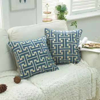 Чехол для подушки YunJeude из шенилловой ткани с геометрическим узором и монограммой, стильный мягкий скандинавский милый чехол для подушки, комплект для украшения интерьера автомобильного кресла