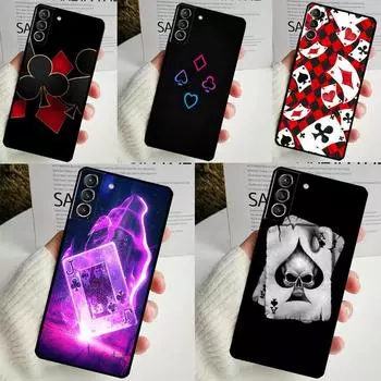 Чехол для покерных игральных карт для Samsung Galaxy S22 S23 S24 Ultra Note 20 10 S8 S9 S10 Plus S21 S20 FE, мягкий чехол Galaxy S20