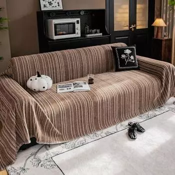 Чехол для полотенца для дивана EIFLOY Stripe, винтажное одеяло из синели, защита от царапин, защитное покрытие для дивана и кресла, цельное, универсальное 180x130