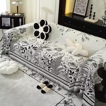 Чехол для полотенца для волос «Садовый ветер и песок» и толстый чехол для диванной подушки из синели, одеяло, универсальный чехол для дивана «Кошачья царапина», четыре сезона 130x180