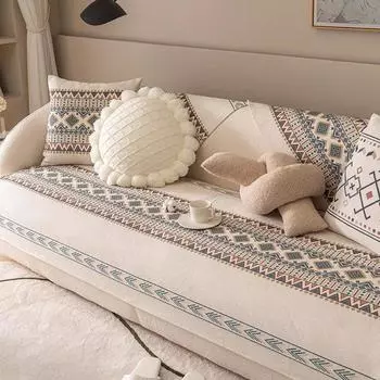 Чехол для полотенца на спинку в стиле богемы и этнического стиля INS, чехол для дивана из хлопка и льна, универсальная противоскользящая подушка для дивана Four Seasons 65x70
