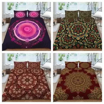 Чехол для постельного белья, богемный пододеяльник, домашние покрывала с 3D принтом, мягкие комплекты кроватей с наволочкой, покрывало для постельного белья UK Single 135x200cm