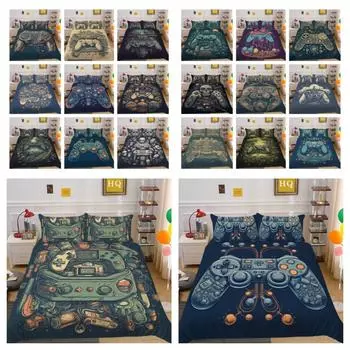 Чехол для постельного белья, костюм с 3D игровой ручкой, чехол для кровати, королевский размер, домашнее постельное белье, модные комплекты одеял из полиэстера UK Single 135x200cm