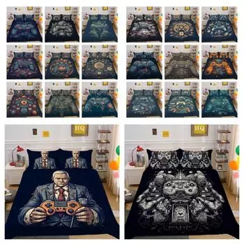 Чехол для постельного белья с игровой ручкой, комплекты постельного белья с 3D принтом, мужской пододеяльник, наволочка из микрофибры, высокопоставленные покрывала UK Single 135x200cm