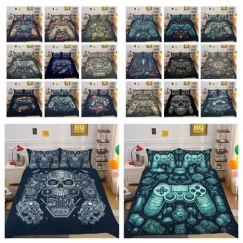 Чехол для постельного белья в игровом стиле, комплект постельного белья размера «queen-size», захватывающий комплект постельного белья King Twin Size, комплект пододеяльников для мальчиков и девочек UK Single 135x200cm