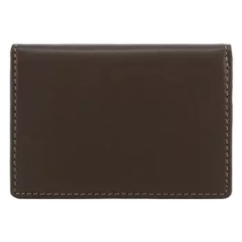 Чехол для пропуска Чехол для карт из натуральной кожи Calum 6485 Commuter Holder Bifold Sheep Leather Leather Chocolate x Dark Navy [Helena] Для женщин [03]