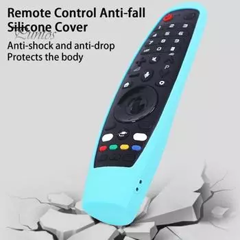 Чехол для пульта дистанционного управления Износостойкий противоскользящий чехол из силикагеля Устойчивый к пятнам защитный чехол для пульта дистанционного управления для LG AM-MR650A розовый